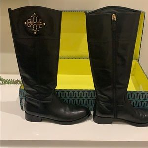 Black Tory Burch leather boots